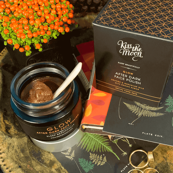 GLOW after dark Face Polish uses soft brown sugar to exfoliate