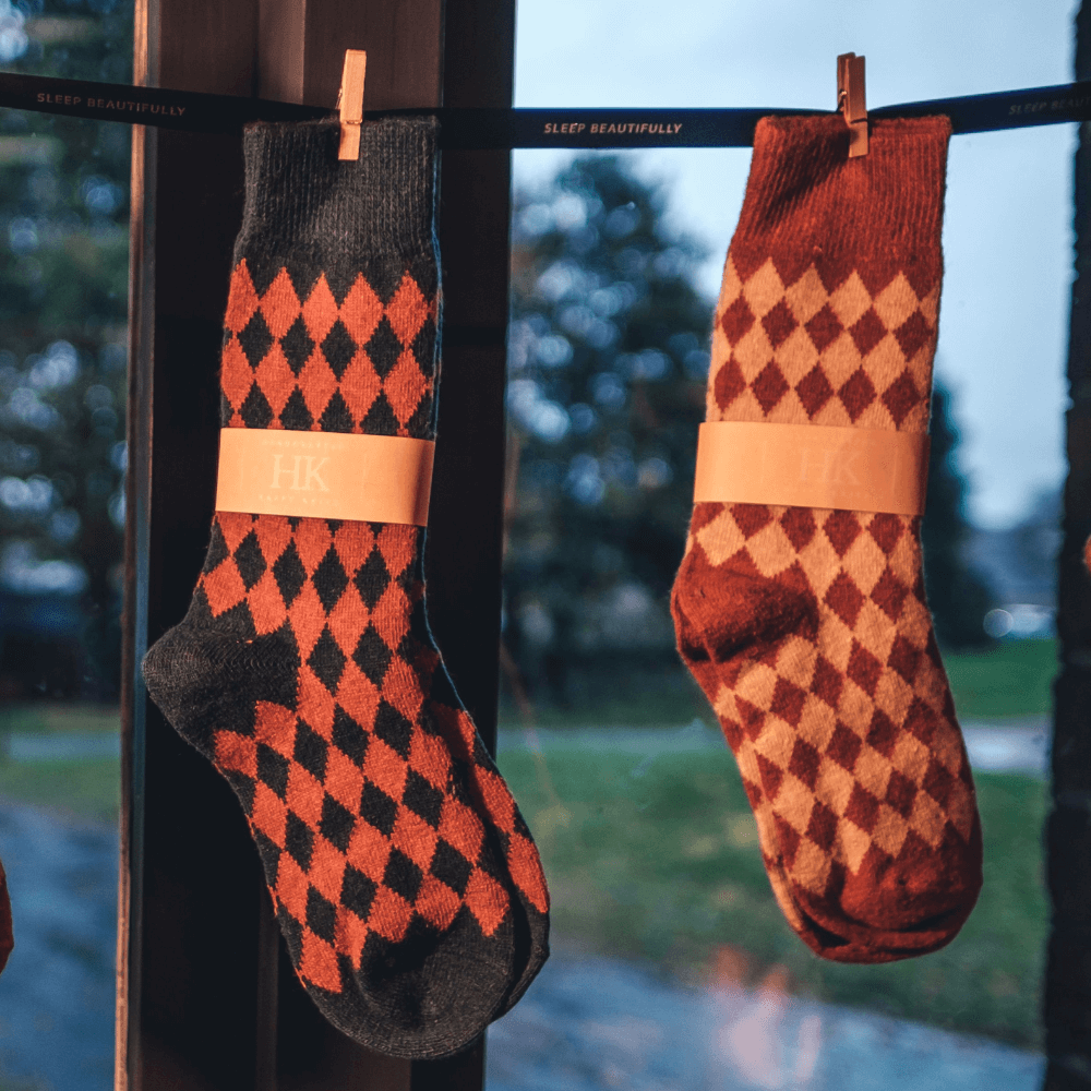 COSY VINTAGE SOCKS | Knitted Wool Crew Socks in Green