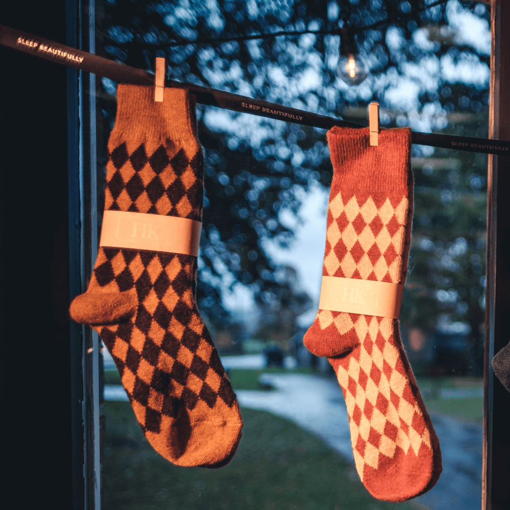 COSY VINTAGE SOCKS | Knitted Wool Crew Socks in Yellow