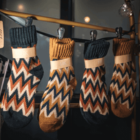 COSY VINTAGE SOCKS | Knitted Wool Zigzag Socks in Yellow