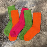 ORANGE RECYCLED WOOL SOCKS | Super soft, perfect for lounging and sleep