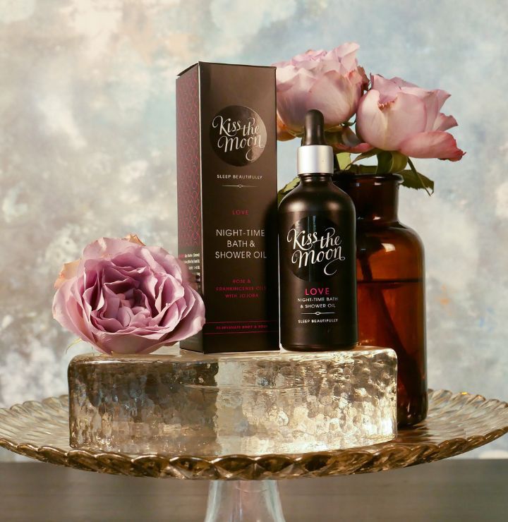 LOVE NIGHT-TIME BATH & SHOWER OIL | Essential oils to rejuvenate with Rose & Frankincense