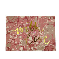 PINK MARBLE WITH LOVE GREETING CARD | Wanderlust luxury greetings card
